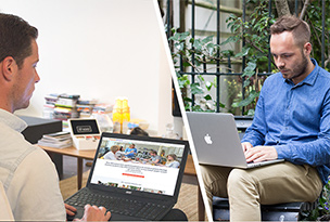 Stap 1 - Twee samenwerkende collega's beantwoorden, elk apart, online vragen over hun samenwerking.